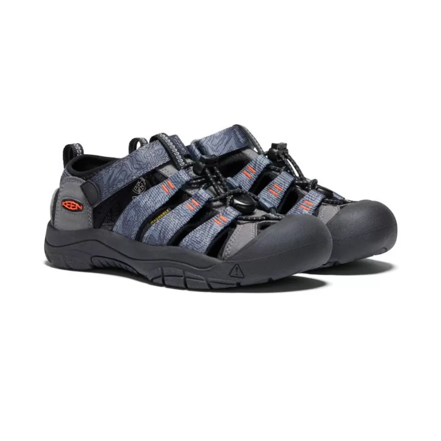 Kids KEEN Sandals-Big Kids' Newport H2 | Steel Grey/Black