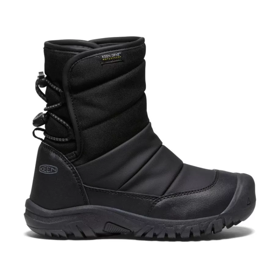 Kids KEEN Boots-Big Kids' Puffrider Waterproof Winter Boot | Black/Steel Grey