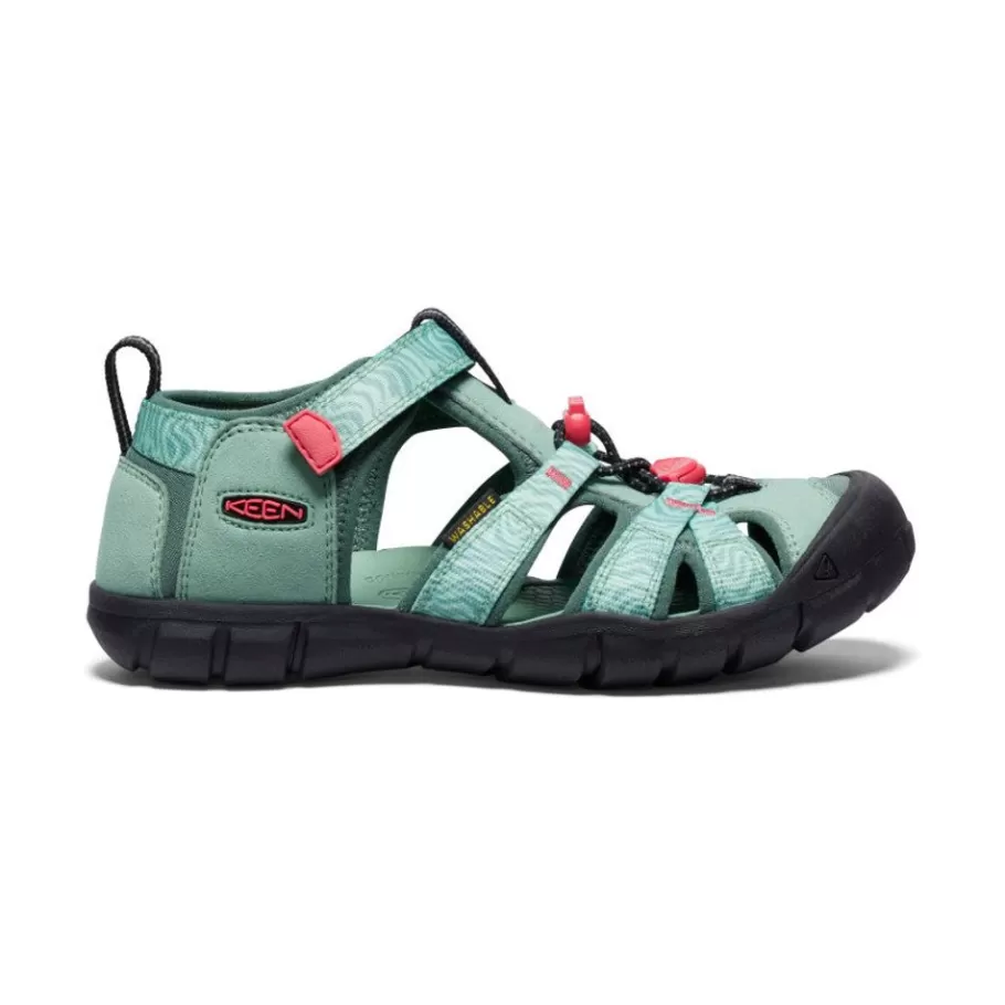 Kids KEEN Sandals-Big Kids' Seacamp Ii Cnx | Granite Green/Cayenne