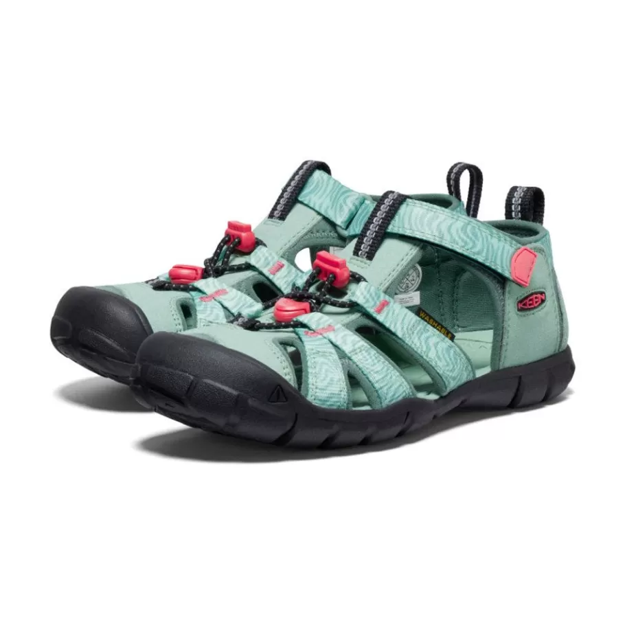 Kids KEEN Sandals-Big Kids' Seacamp Ii Cnx | Granite Green/Cayenne