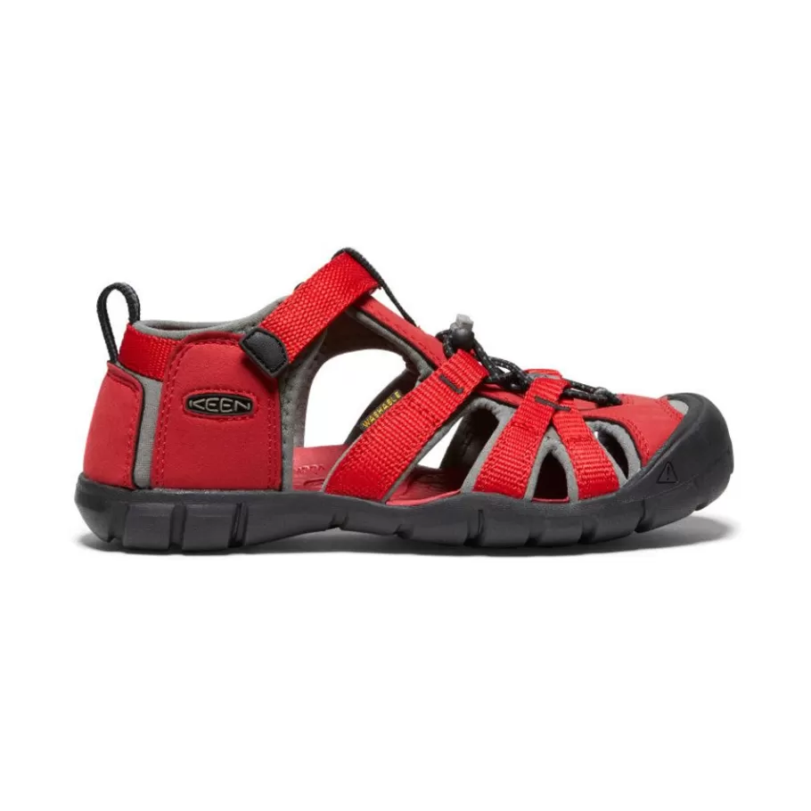 Kids KEEN Sandals-Big Kids' Seacamp Ii Cnx | Racing Red/Gargoyle