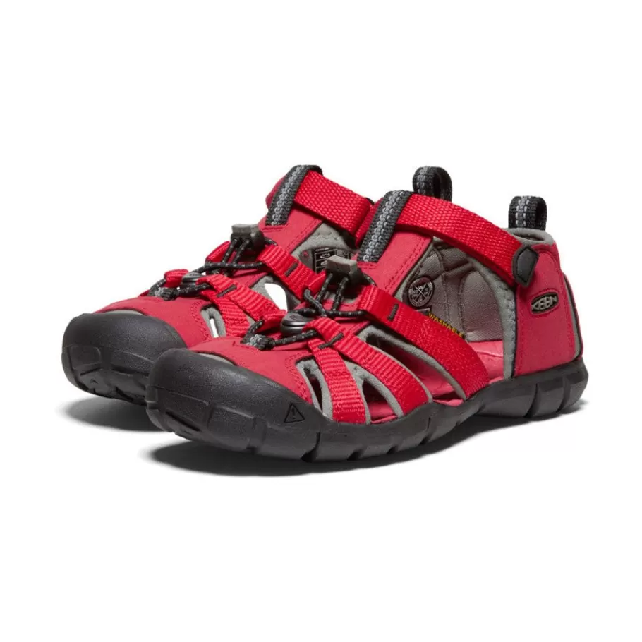 Kids KEEN Sandals-Big Kids' Seacamp Ii Cnx | Racing Red/Gargoyle