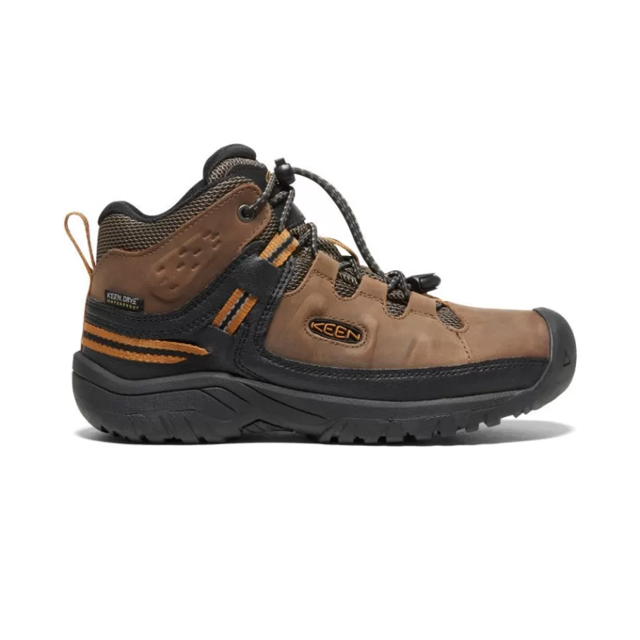 Kids KEEN Boots-Big Kids' Targhee Waterproof Boot | Dark Earth/Golden Brown