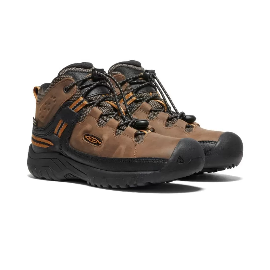 Kids KEEN Boots-Big Kids' Targhee Waterproof Boot | Dark Earth/Golden Brown