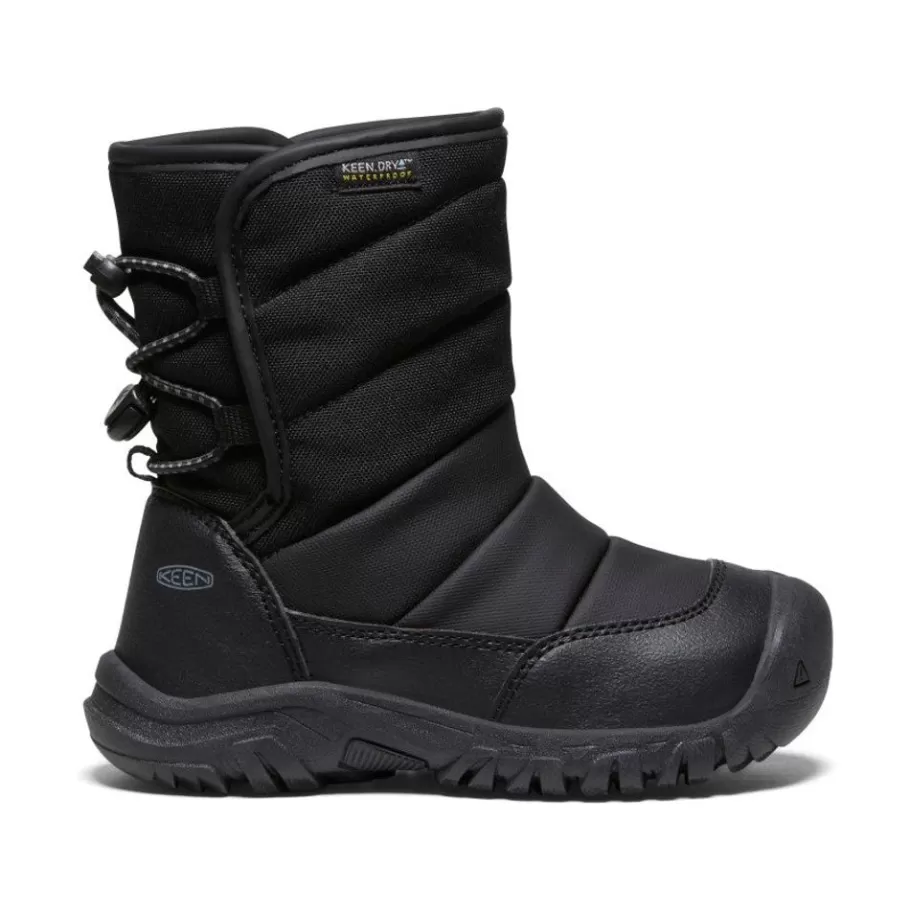 Kids KEEN Boots-Little Kids' Puffrider Waterproof Winter Boot | Black/Steel Grey