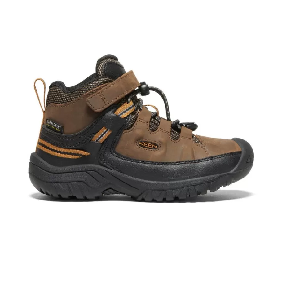 Kids KEEN Boots-Little Kids' Targhee Waterproof Boot | Dark Earth/Golden Brown