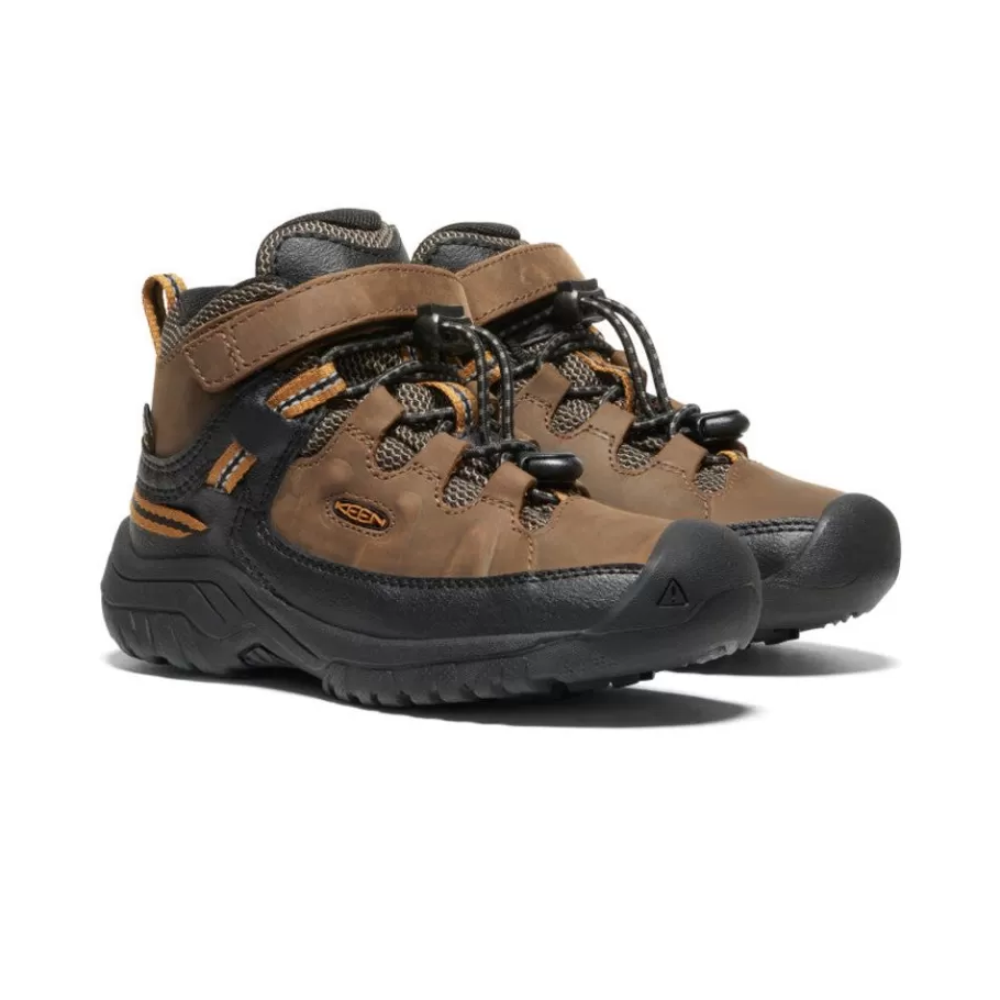 Kids KEEN Boots-Little Kids' Targhee Waterproof Boot | Dark Earth/Golden Brown