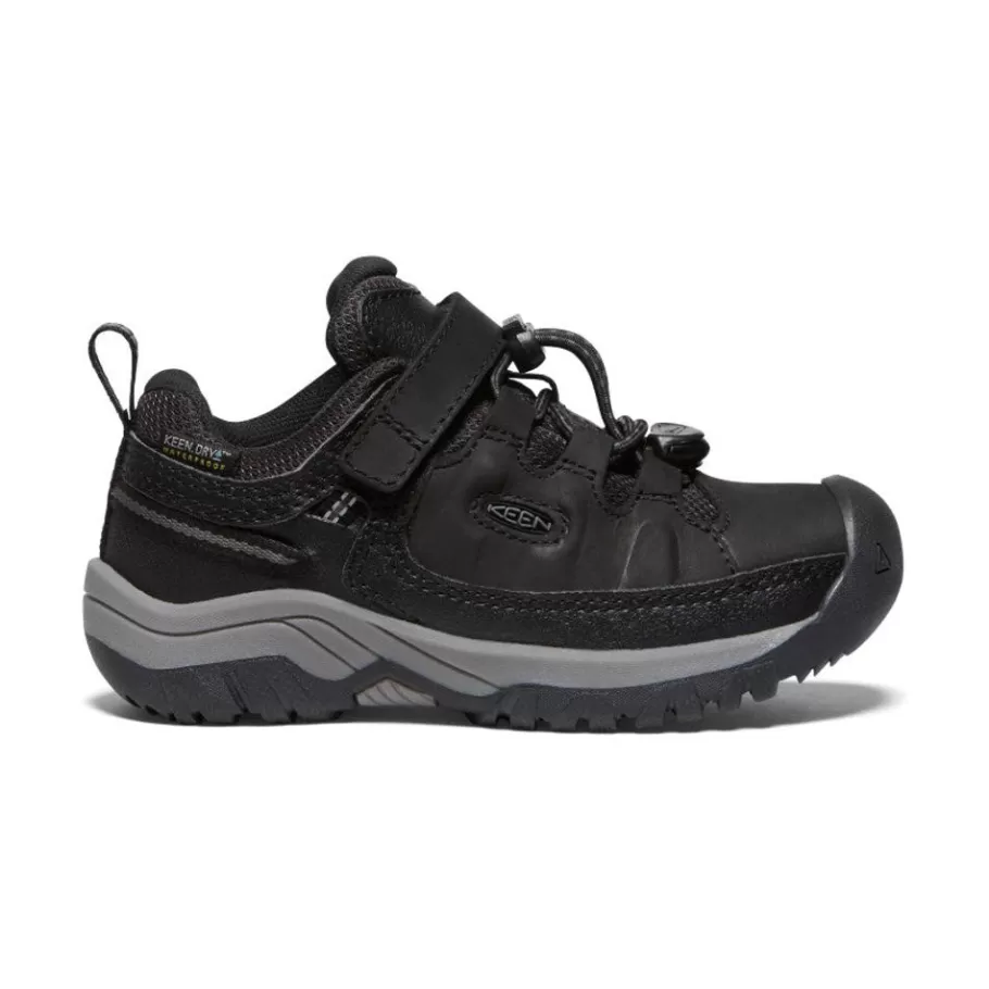 Kids KEEN Shoes-Little Kids' Targhee Waterproof Shoe | Black/Steel Grey