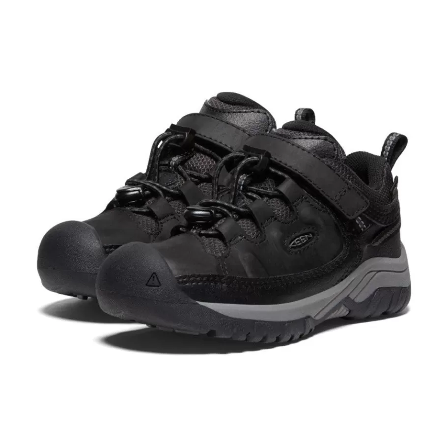 Kids KEEN Shoes-Little Kids' Targhee Waterproof Shoe | Black/Steel Grey