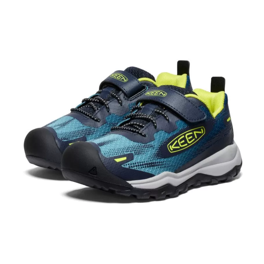 Kids KEEN Shoes-Little Kids' Wanduro Speed Hiking Shoe | Legion Blue/Evening Primrose