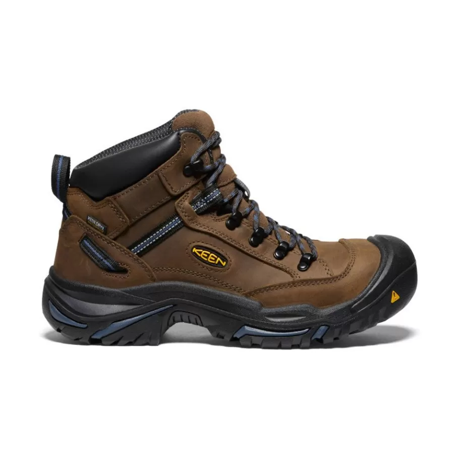 Men KEEN Work Boots & Shoes-Men'S Braddock Al Waterproof Mid (Steel Toe) | Bison/Ensign Blue