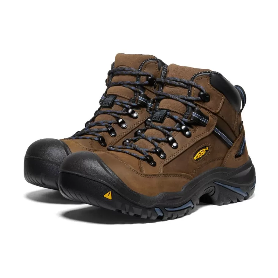 Men KEEN Work Boots & Shoes-Men'S Braddock Al Waterproof Mid (Steel Toe) | Bison/Ensign Blue