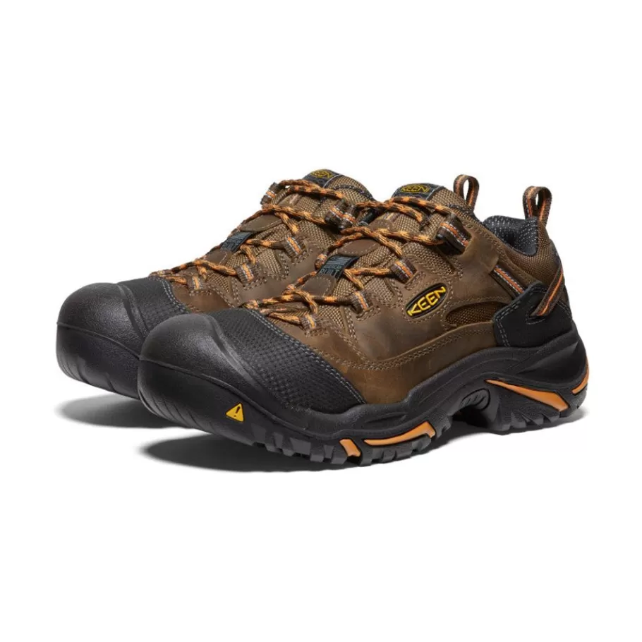 Men KEEN Work Boots & Shoes-Men'S Braddock Low (Soft Toe) | Cascade/Orange Ochre