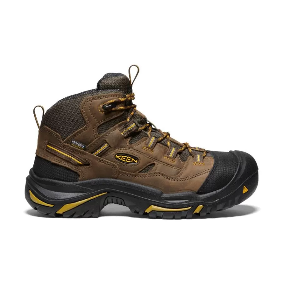 Men KEEN Work Boots & Shoes-Men'S Braddock Waterproof Mid (Soft Toe) | Cascade Brown/Tawny Olive