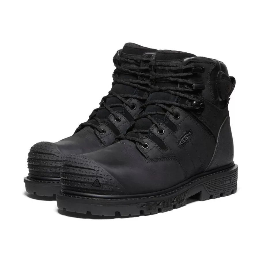 Men KEEN Work Boots & Shoes-Men'S Camden 6" Waterproof Boot (Carbon-Fiber Toe) | Black/Black