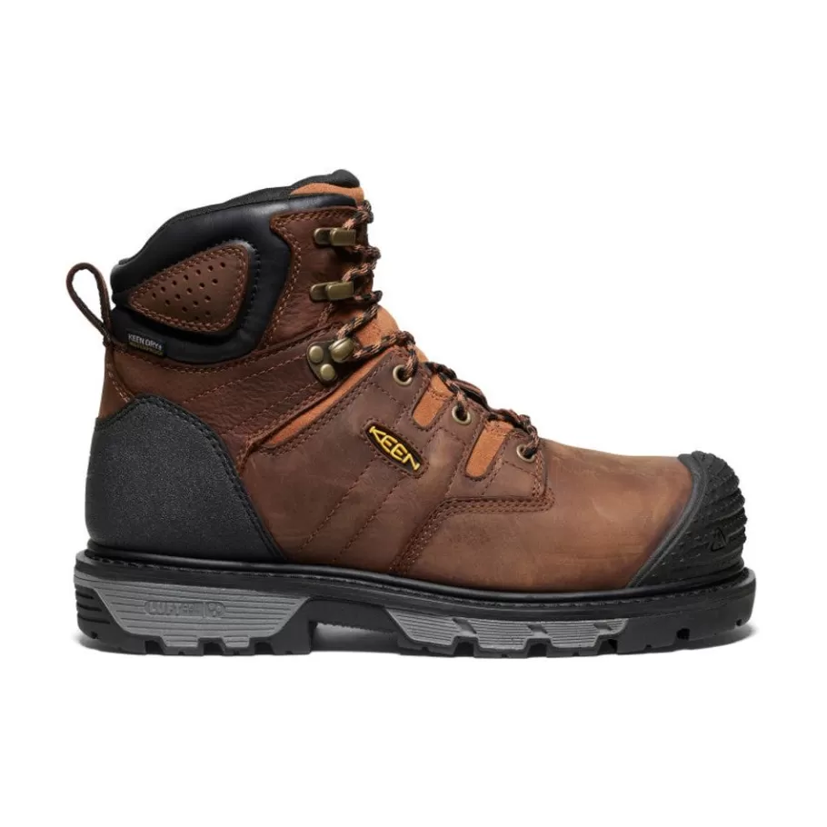 Men KEEN Work Boots & Shoes-Men'S Camden 6" Waterproof Boot (Carbon-Fiber Toe) | Leather Brown/Black