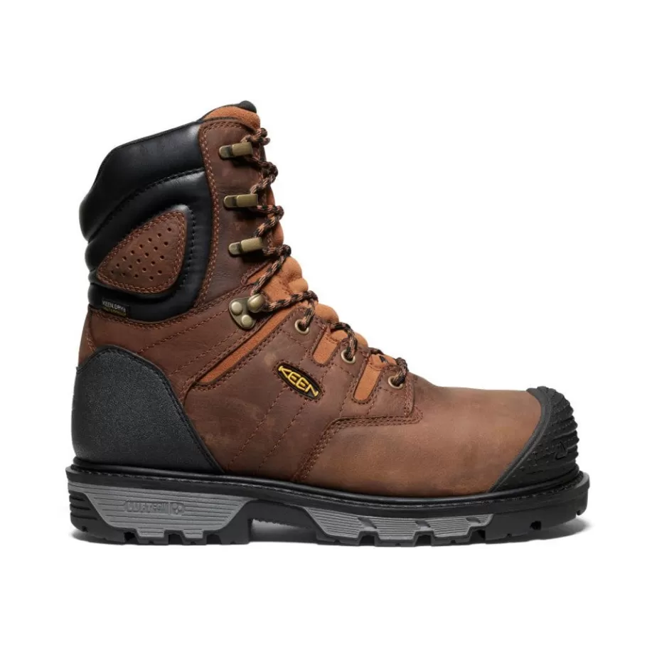Men KEEN Work Boots & Shoes-Men'S Camden 8" Insulated Waterproof Boot (Carbon-Fiber Toe) | Leather Brown/Black