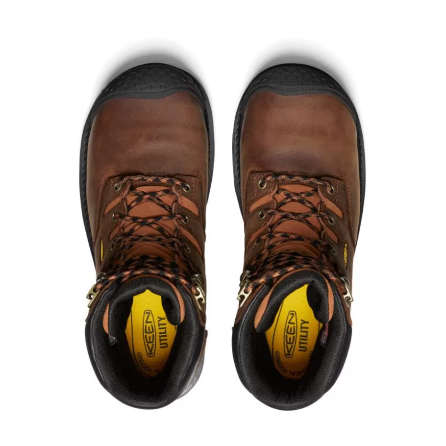 Men KEEN Work Boots & Shoes-Men'S Camden 8" Insulated Waterproof Boot (Carbon-Fiber Toe) | Leather Brown/Black