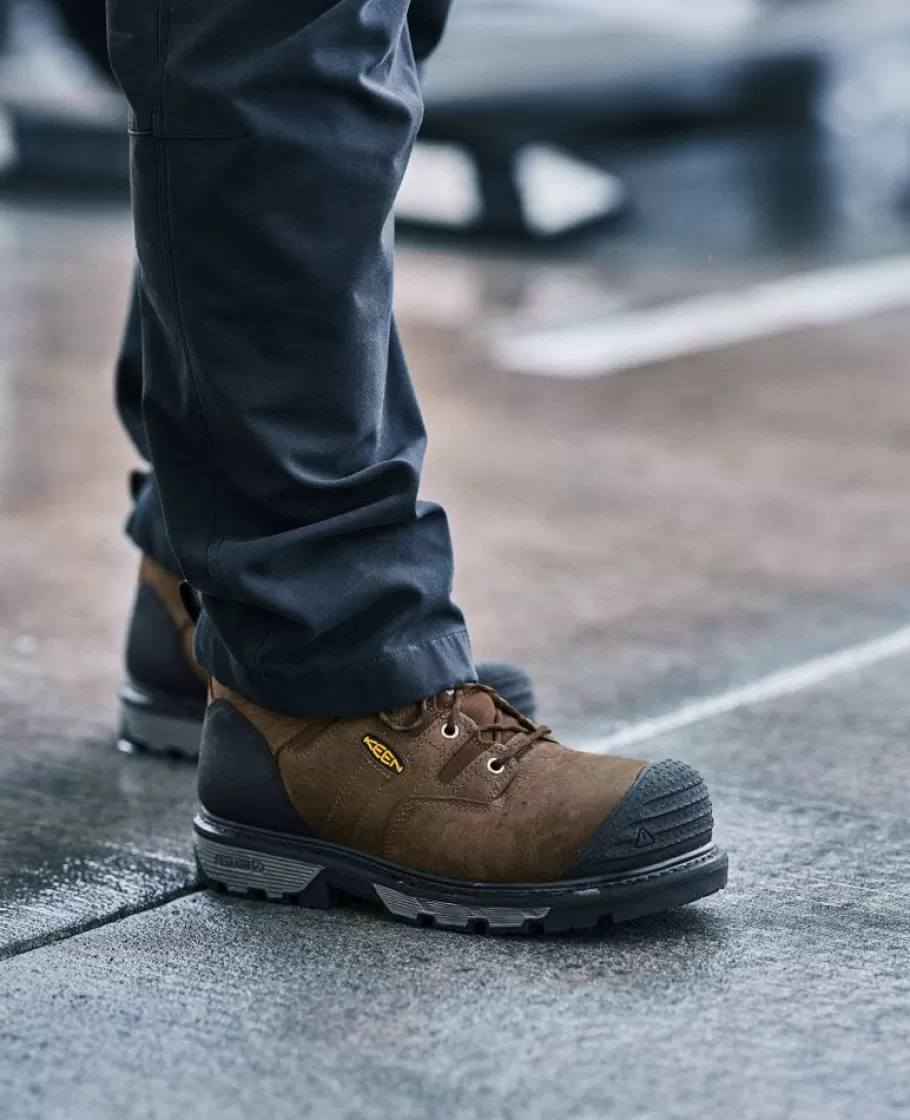 Men KEEN Work Boots & Shoes-Men'S Camden 8" Insulated Waterproof Boot (Carbon-Fiber Toe) | Leather Brown/Black