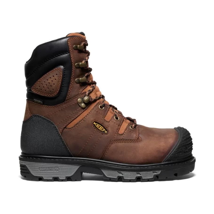 Men KEEN Work Boots & Shoes-Men'S Camden 8" Waterproof Boot (Carbon-Fiber Toe) | Leather Brown/Black