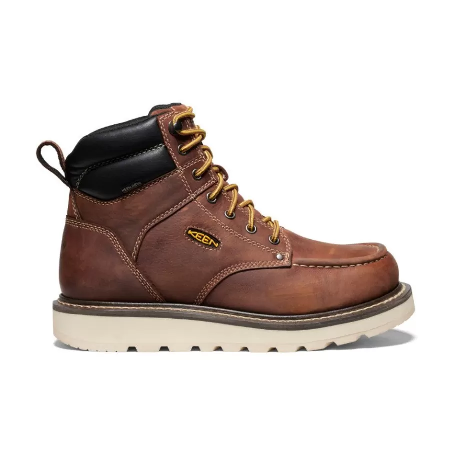 Men KEEN Work Boots & Shoes-Men'S Cincinnati 6" Waterproof Boot (Soft Toe) | Tuscan Red/Sandshell