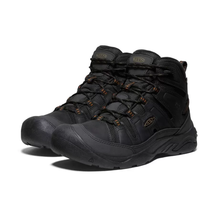 Men KEEN Boots-Men'S Circadia Waterproof Boot | Black/Curry