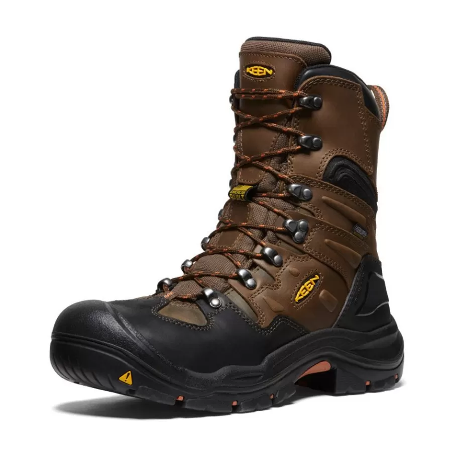 Men KEEN Work Boots & Shoes-Men'S Coburg 8" Waterproof Boot (Steel Toe) | Cascade Brown/Brindle