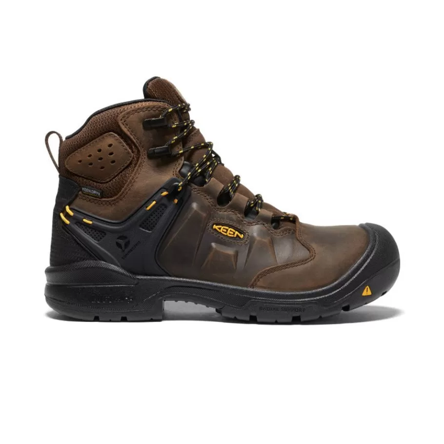 Men KEEN Work Boots & Shoes-Men'S Dover 6" Waterproof (Carbon-Fiber Toe) | Dark Earth/Black