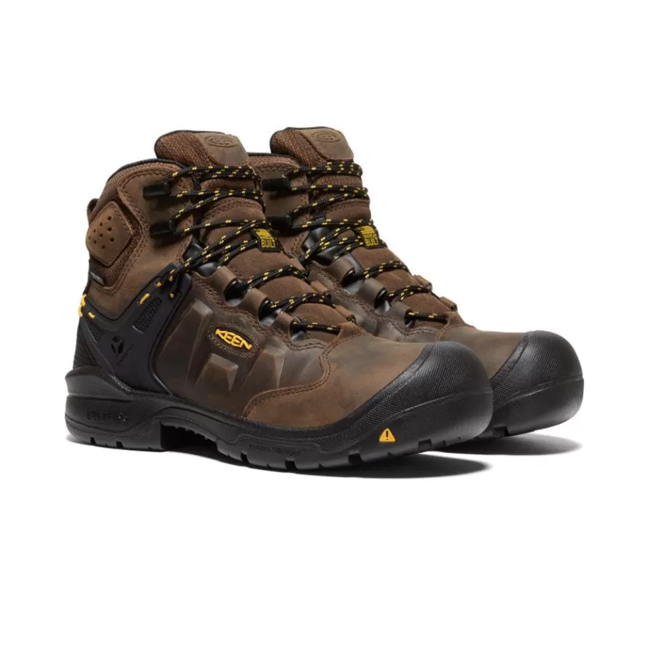 Men KEEN Work Boots & Shoes-Men'S Dover 6" Waterproof (Carbon-Fiber Toe) | Dark Earth/Black