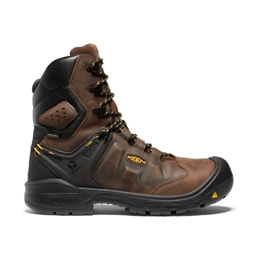 Men KEEN Work Boots & Shoes-Men'S Dover 8" Waterproof Boot (Carbon-Fiber Toe) | Dark Earth/Black