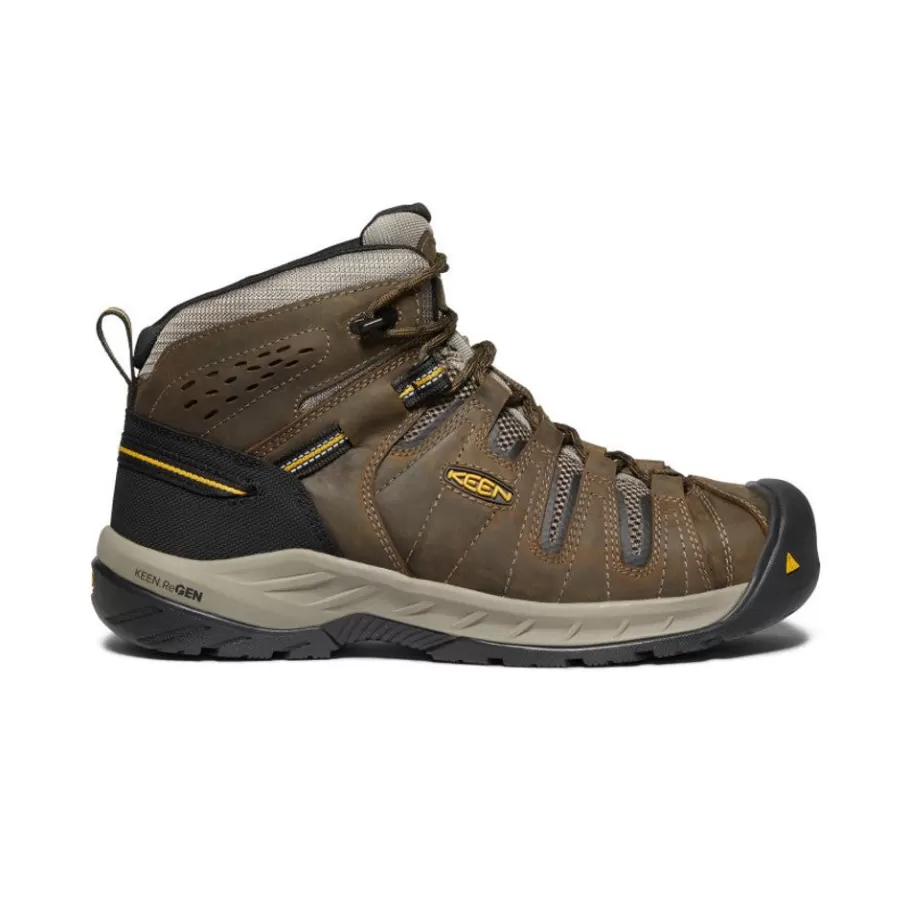 Men KEEN Work Boots & Shoes-Men'S Flint Ii Boot (Steel Toe) | Cascade Brown/Golden Rod