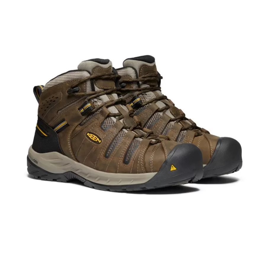 Men KEEN Work Boots & Shoes-Men'S Flint Ii Boot (Steel Toe) | Cascade Brown/Golden Rod