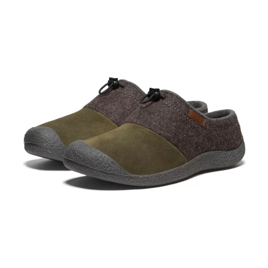 Men KEEN Slip-Ons-Men'S Howser Iii Slide | Dark Brown Felt/Canteen