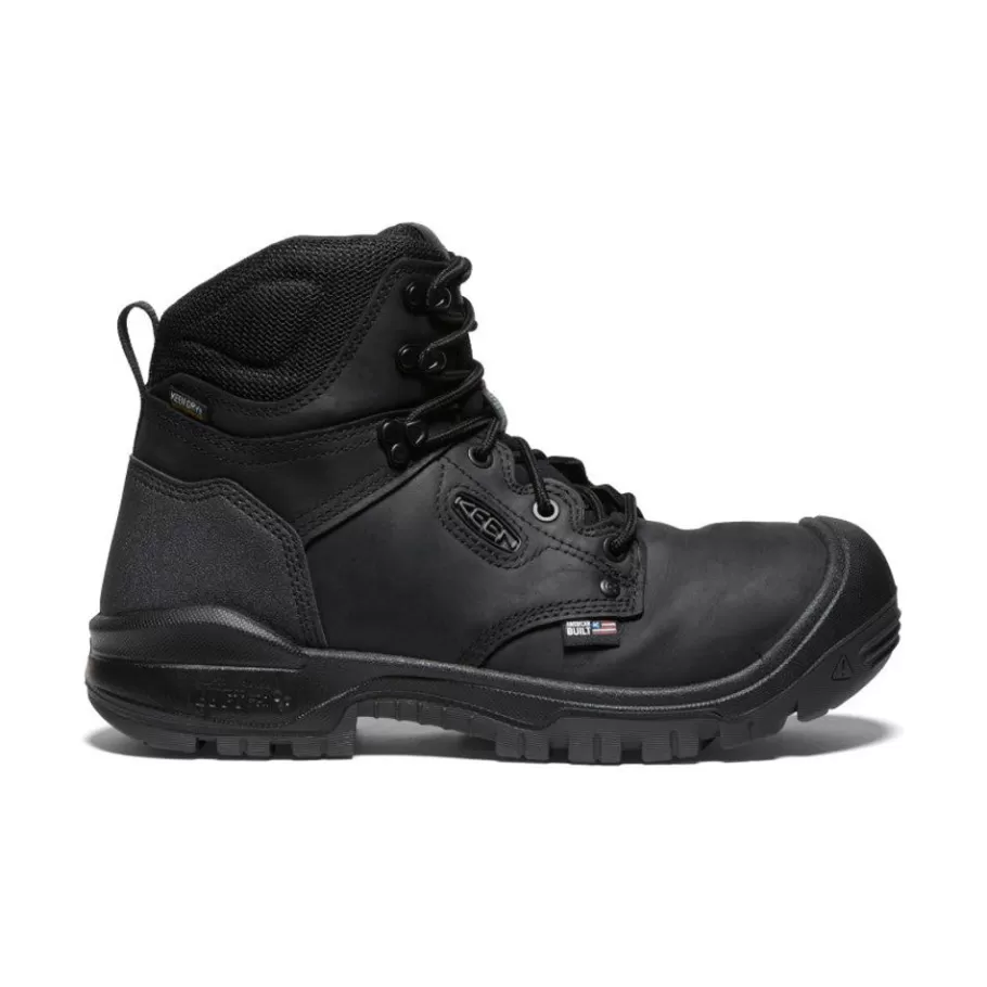 Men KEEN Work Boots & Shoes-Men'S Independence 6" Waterproof Boot (Soft Toe) | Black/Black