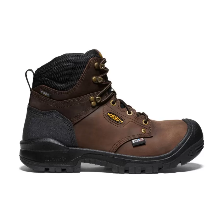 Men KEEN Work Boots & Shoes-Men'S Independence 6" Waterproof Boot (Soft Toe) | Dark Earth/Black