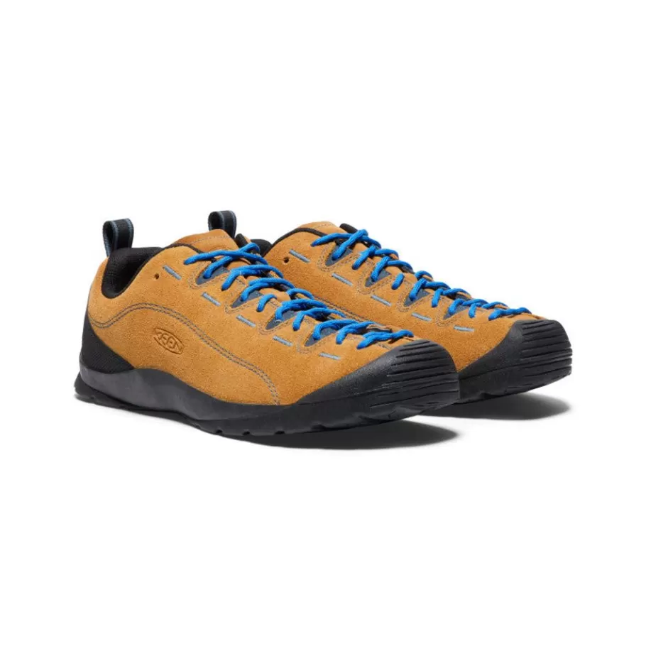 Men KEEN Shoes-Men'S Jasper Suede Sneakers | Cathay Spice/Orion Blue