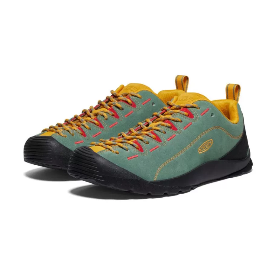 Men KEEN Shoes-Men'S Jasper Suede Sneakers | Dark Forest/Golden Yellow