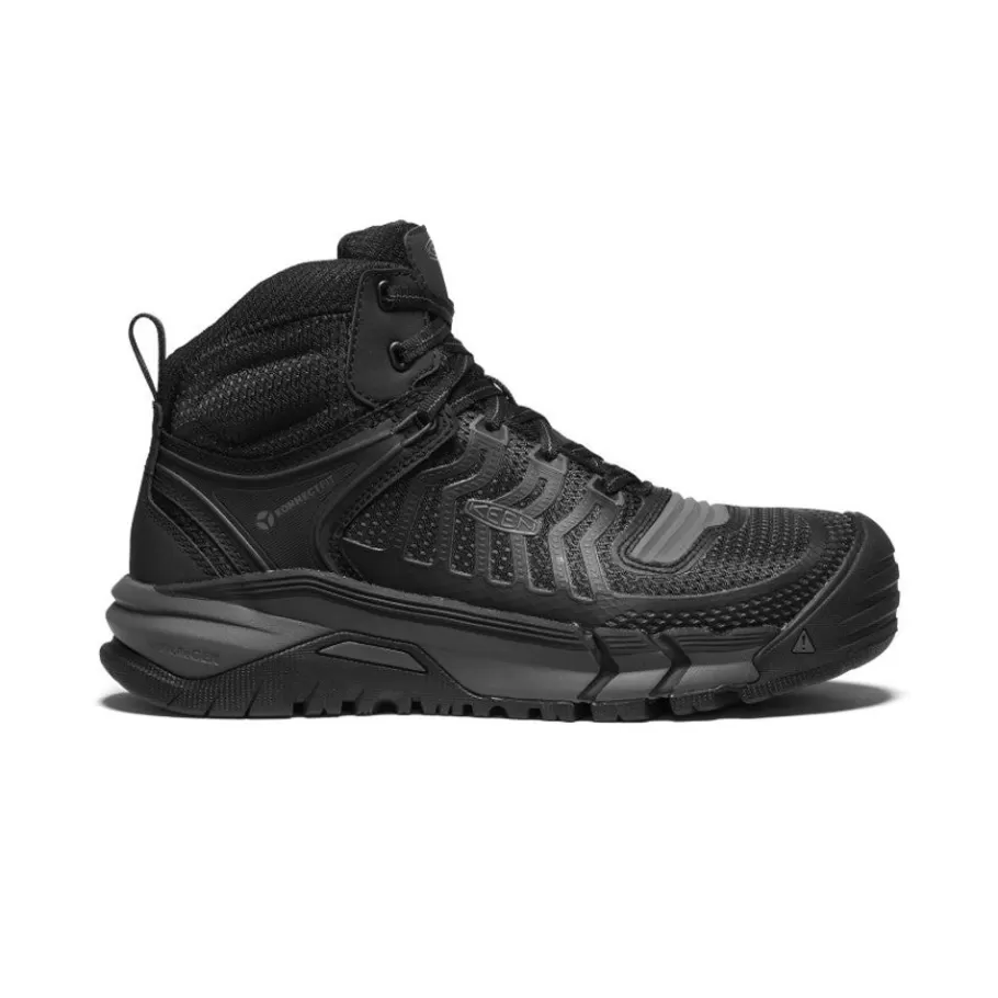 Men KEEN Work Boots & Shoes-Men'S Kansas City Mid (Carbon-Fiber Toe) | Black/Gun Metal