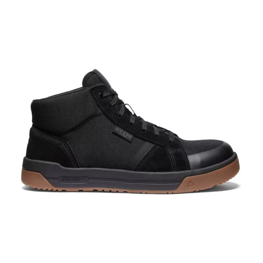 Men KEEN Work Boots & Shoes-Men'S Kenton Mid Work Shoe (Carbon-Fiber Toe) | Black/Gum