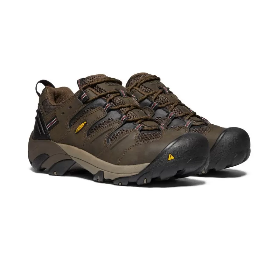 Men KEEN Work Boots & Shoes-Men'S Lansing Low (Steel Toe) | Cascade Brown/Fired Brick