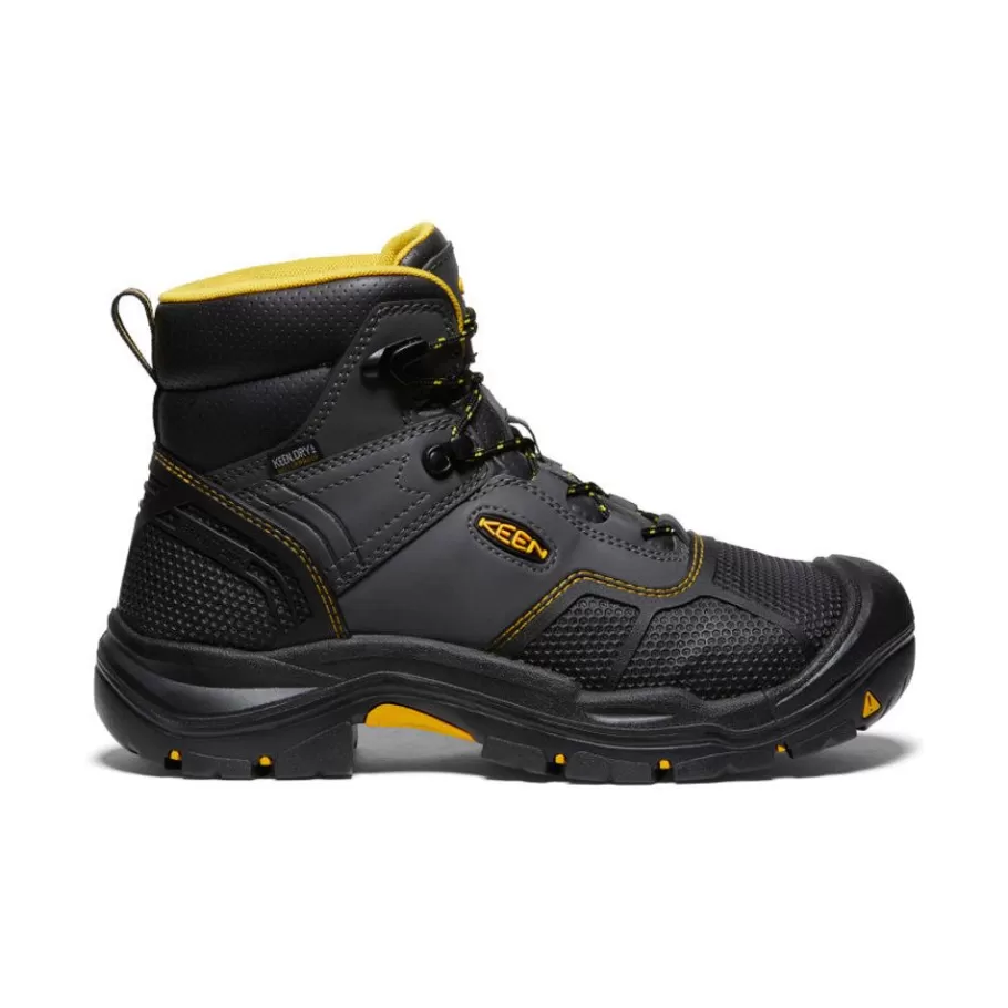 Men KEEN Work Boots & Shoes-Men'S Logandale Waterproof Boot (Steel Toe) | Raven/Black