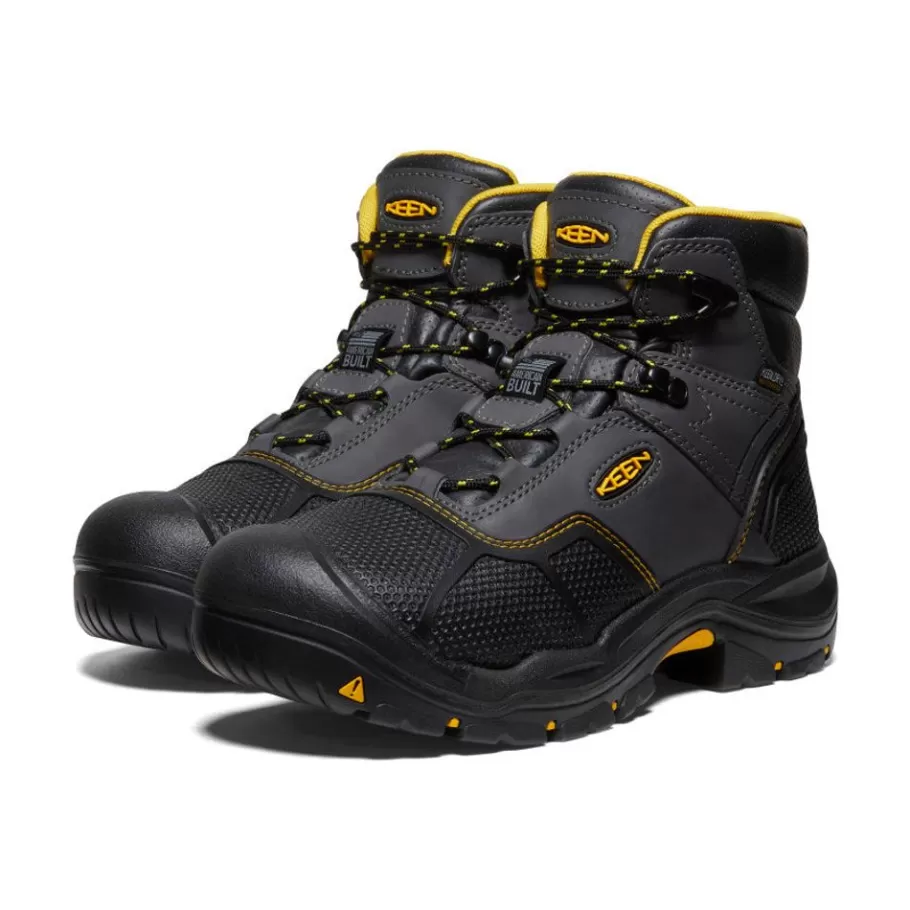 Men KEEN Work Boots & Shoes-Men'S Logandale Waterproof Boot (Steel Toe) | Raven/Black