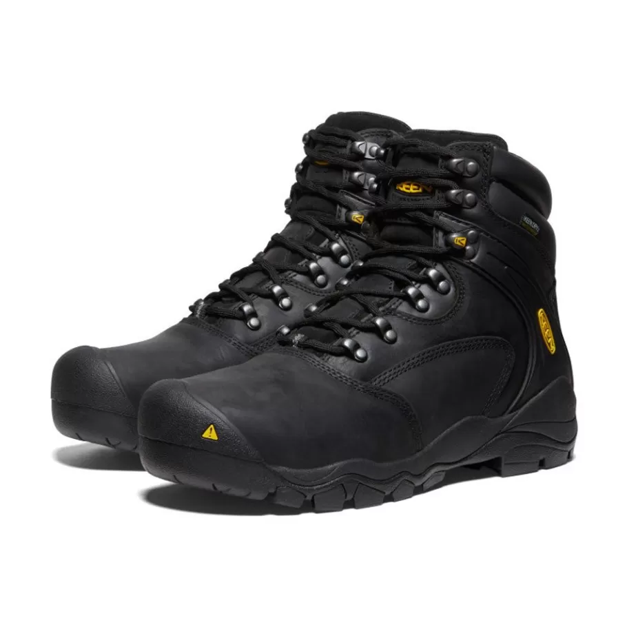 Men KEEN Work Boots & Shoes-Men'S Louisville 6" Waterproof Boot (Steel Toe) | Black