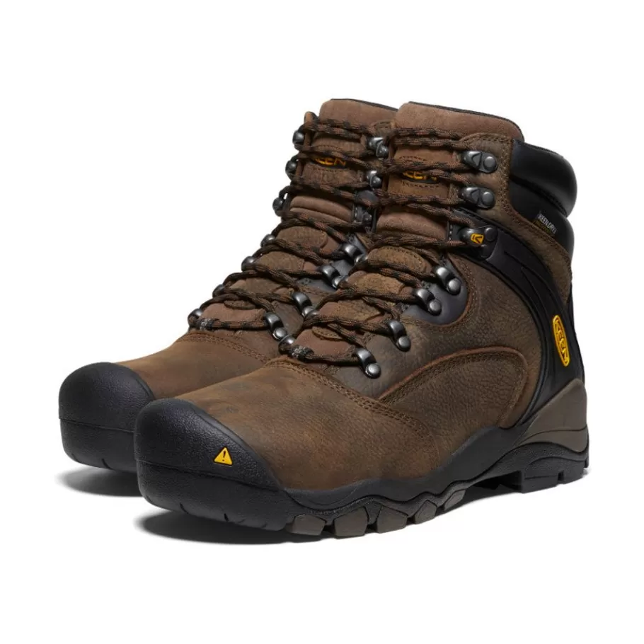 Men KEEN Work Boots & Shoes-Men'S Louisville 6" Waterproof Boot (Steel Toe) | Cascade Brown