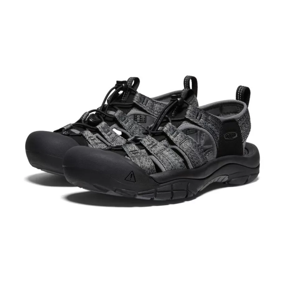 Men KEEN Sandals-Men'S Newport H2 | Black/Steel Grey