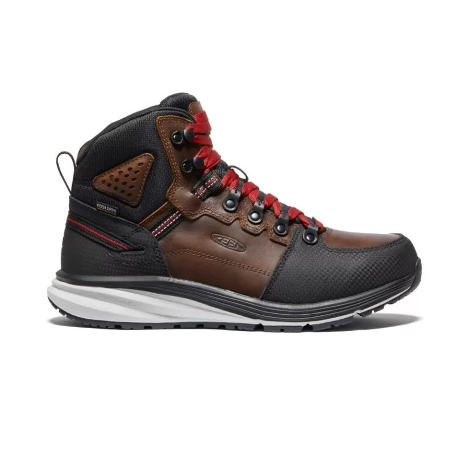 Men KEEN Work Boots & Shoes-Men'S Red Hook Waterproof Boot (Soft Toe) | Tobacco/Black