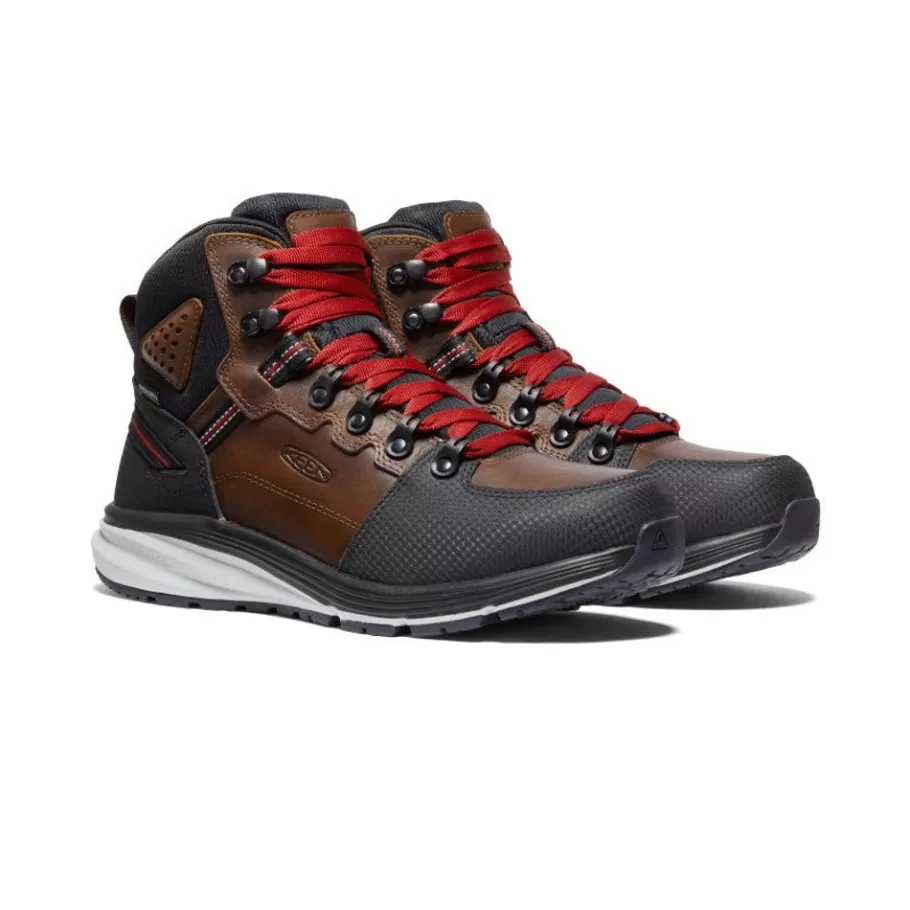 Men KEEN Work Boots & Shoes-Men'S Red Hook Waterproof Boot (Soft Toe) | Tobacco/Black