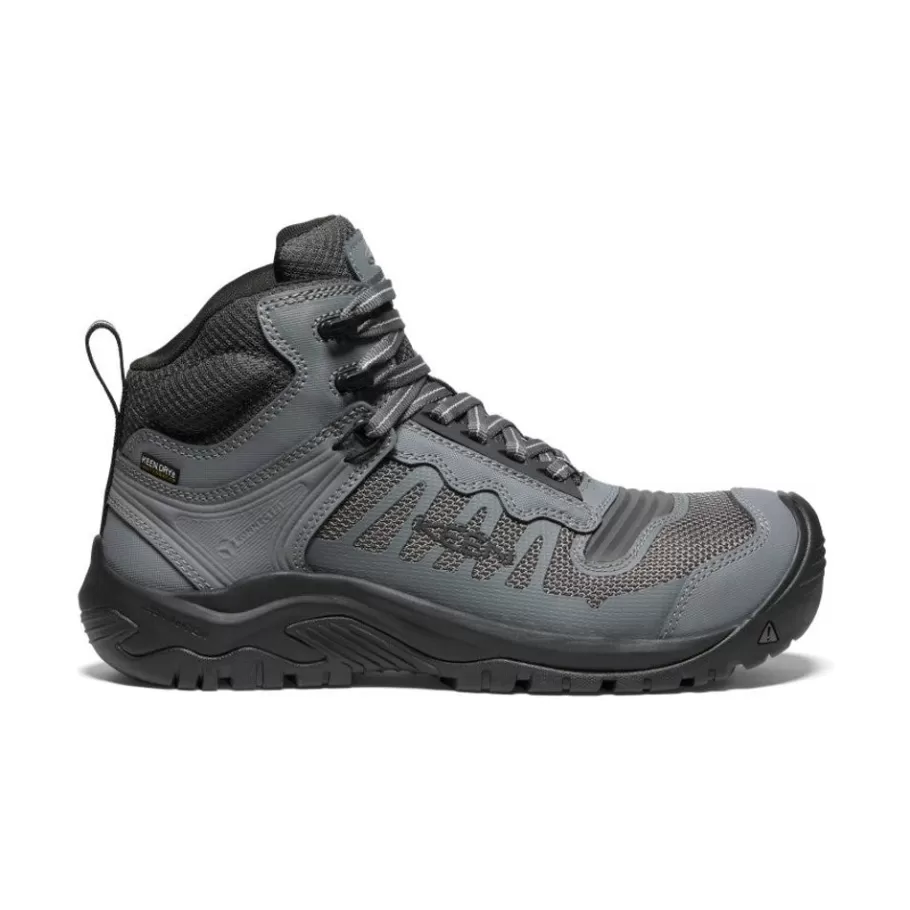 Men KEEN Work Boots & Shoes-Men'S Reno Mid Kbf Waterproof (Carbon-Fiber Toe) | Magnet/Black