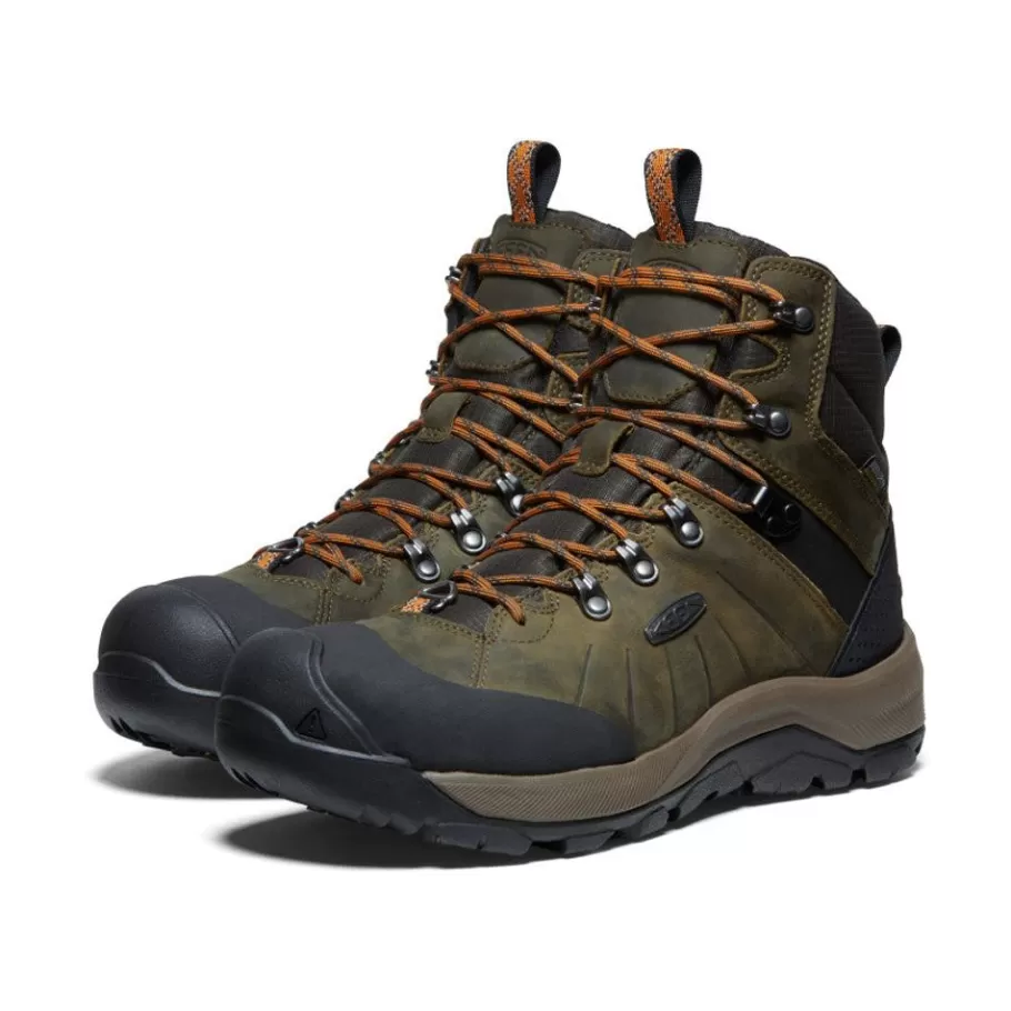 Men KEEN Boots-Men'S Revel Iv Polar Waterproof Boot | Dark Olive/Marmalade