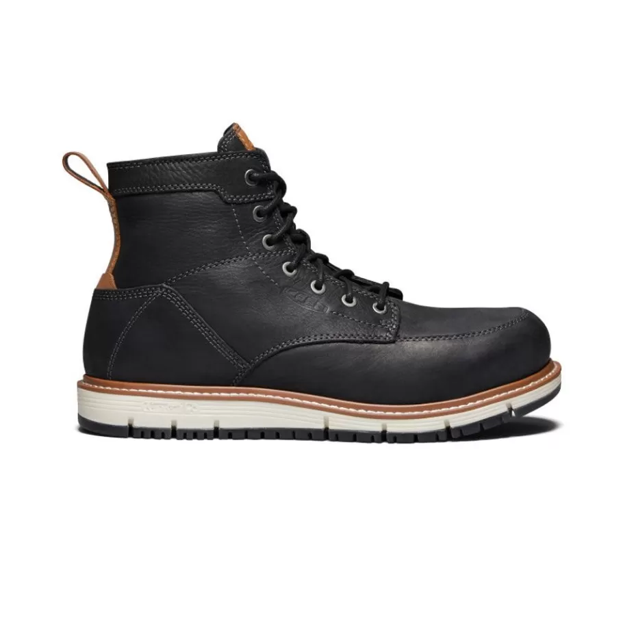 Men KEEN Work Boots & Shoes-Men'S San Jose 6" Boot (Aluminum Toe) | Black/Caramel Cafe